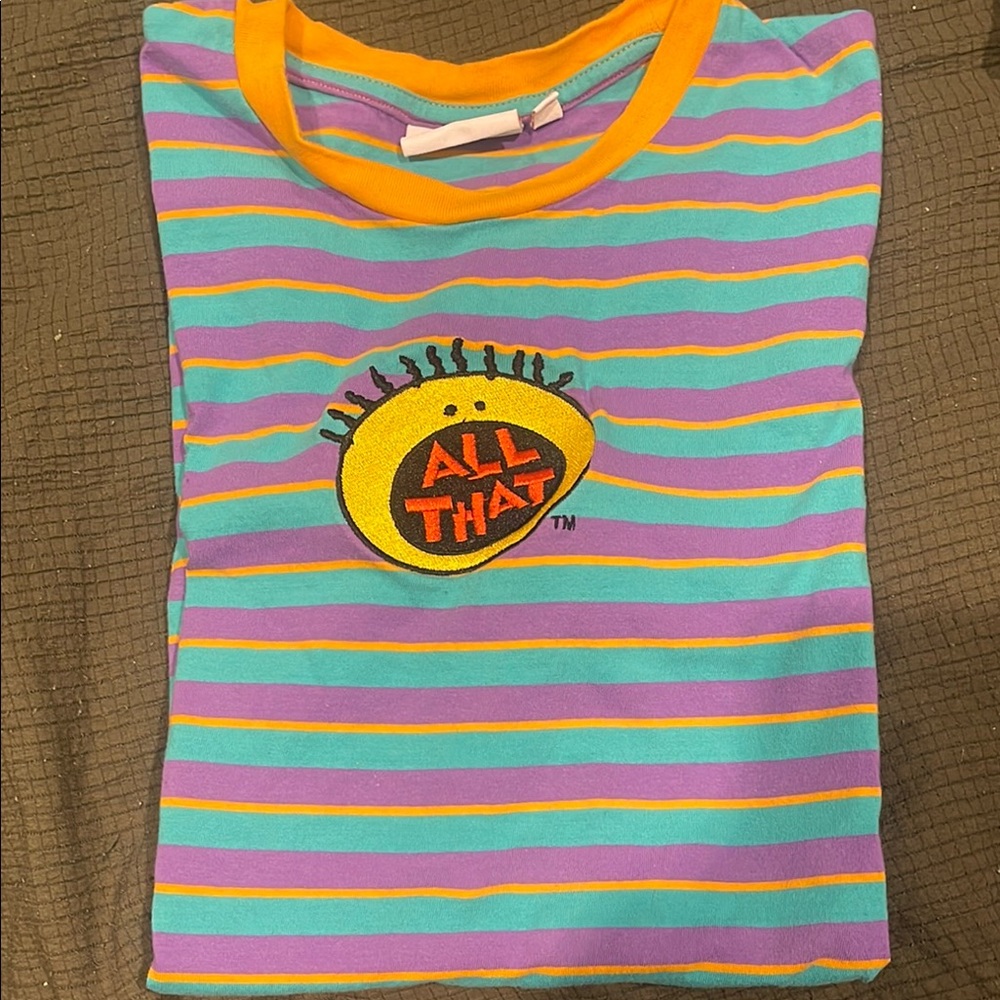 Striped embroidered Nickelodeon “ALL THAT” T-Shirt